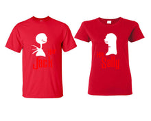 Load image into Gallery viewer, Her Jack His Sally matching couple shirts.Couple shirts, Red t shirts for men, t shirts for women. Couple matching shirts.