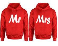 Load image into Gallery viewer, Mr and Mrs hoodies, Matching couple hoodies, Red pullover hoodies