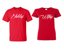 將圖片載入圖庫檢視器 Hubby and Wifey matching couple shirts.Couple shirts, Red t shirts for men, t shirts for women. Couple matching shirts.