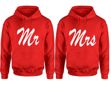 Load image into Gallery viewer, Mr and Mrs hoodies, Matching couple hoodies, Red pullover hoodies
