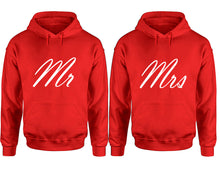 Load image into Gallery viewer, Mr and Mrs hoodies, Matching couple hoodies, Red pullover hoodies