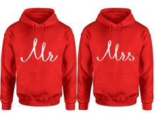 Load image into Gallery viewer, Mr and Mrs hoodies, Matching couple hoodies, Red pullover hoodies