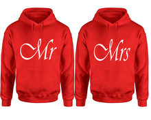 Load image into Gallery viewer, Mr and Mrs hoodies, Matching couple hoodies, Red pullover hoodies
