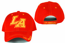 Load image into Gallery viewer, LA Los Angeles designer baseball hats, embroidered baseball caps, Red Yellow baseball cap