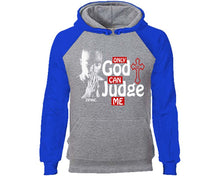 Load image into Gallery viewer, Only God Can Judge Me designer hoodies. Royal Blue Grey Hoodie, hoodies for men, unisex hoodies