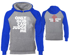 Load image into Gallery viewer, Only God Can Judge Me designer hoodies. Royal Blue Grey Hoodie, hoodies for men, unisex hoodies