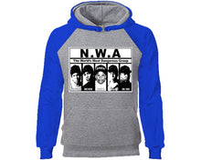 Load image into Gallery viewer, NWA designer hoodies. Royal Blue Grey Hoodie, hoodies for men, unisex hoodies