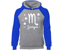 將圖片載入圖庫檢視器 Scorpio Zodiac Sign hoodie. Royal Blue Grey Hoodie, hoodies for men, unisex hoodies