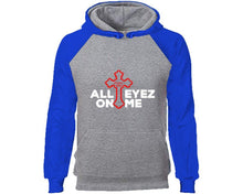Load image into Gallery viewer, All Eyes On Me designer hoodies. Royal Blue Grey Hoodie, hoodies for men, unisex hoodies