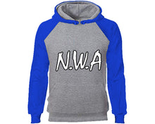 Load image into Gallery viewer, NWA designer hoodies. Royal Blue Grey Hoodie, hoodies for men, unisex hoodies