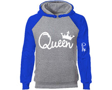 將圖片載入圖庫檢視器 Queen designer hoodies. Royal Blue Grey Hoodie, hoodies for men, unisex hoodies