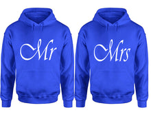 Load image into Gallery viewer, Mr and Mrs hoodies, Matching couple hoodies, Royal Blue pullover hoodies