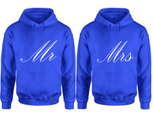 Load image into Gallery viewer, Mr and Mrs hoodies, Matching couple hoodies, Royal Blue pullover hoodies