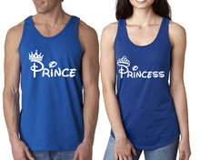將圖片載入圖庫檢視器 Prince Princess matching couple tank tops. Couple shirts, Royal Blue tank top for men, tank top for women. Cute shirts.