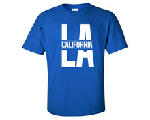 Load image into Gallery viewer, LA California custom t shirts, graphic tees. Royal Blue t shirts for men. Royal Blue t shirt for mens, tee shirts.