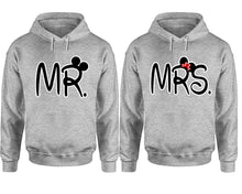 Load image into Gallery viewer, Mr Mrs hoodie, Matching couple hoodies, Sports Grey pullover hoodies. Couple jogger pants and hoodies set.