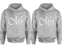 Load image into Gallery viewer, Mr and Mrs hoodies, Matching couple hoodies, Sports Grey pullover hoodies