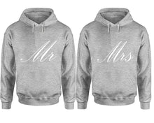 Load image into Gallery viewer, Mr and Mrs hoodies, Matching couple hoodies, Sports Grey pullover hoodies