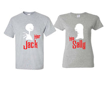 Load image into Gallery viewer, Her Jack His Sally matching couple shirts.Couple shirts, Sports Grey t shirts for men, t shirts for women. Couple matching shirts.