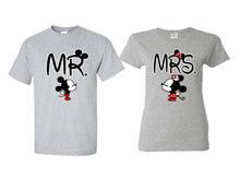 Load image into Gallery viewer, Mr Mrs matching couple shirts.Couple shirts, Sports Grey t shirts for men, t shirts for women. Couple matching shirts.