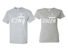 將圖片載入圖庫檢視器 King and Queen matching couple shirts.Couple shirts, Sports Grey t shirts for men, t shirts for women. Couple matching shirts.