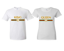 將圖片載入圖庫檢視器 King Queen matching couple shirts.Couple shirts, White t shirts for men, t shirts for women. Couple matching shirts.