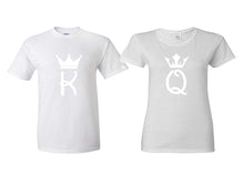 將圖片載入圖庫檢視器 King Queen matching couple shirts.Couple shirts, White t shirts for men, t shirts for women. Couple matching shirts.