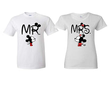 Load image into Gallery viewer, Mr Mrs matching couple shirts.Couple shirts, White t shirts for men, t shirts for women. Couple matching shirts.