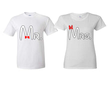 Load image into Gallery viewer, Mr Mrs matching couple shirts.Couple shirts, White t shirts for men, t shirts for women. Couple matching shirts.