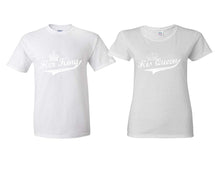 Load image into Gallery viewer, Her King His Queen matching couple shirts.Couple shirts, White t shirts for men, t shirts for women. Couple matching shirts.