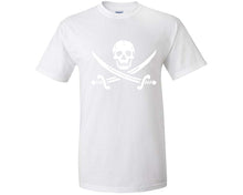 Load image into Gallery viewer, Jolly Roger custom t shirts, graphic tees. White t shirts for men. White t shirt for mens, tee shirts.