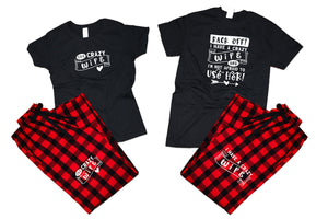 Crazy WifeFlannel Pants, Christmas Pajamas, Buffalo Red_Black