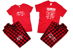 Crazy WifeFlannel Pants, Christmas Pajamas, Buffalo Red_Red