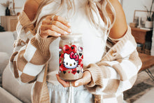 Görseli Galeri görüntüleyiciye yükleyin, Hello Kitty Tumbler Glass Cup With Lid And Straw
