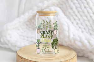 Crazy Plant Lady 16oz Tumbler Cup With Bamboo Lid And Straw, 