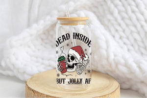 Dead Inside 16oz Tumbler Cup With Bamboo Lid And Straw, 