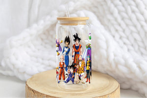 Dragon Ball Tumbler Glass Cup With Lid And Straw