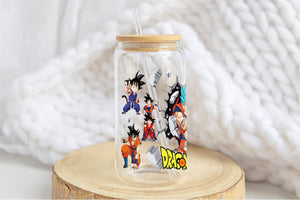 Dragon Ball Z Tumbler Glass Cup With Lid And Straw