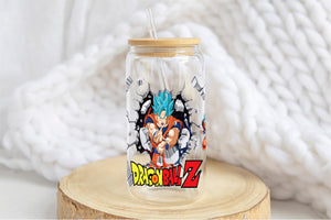 Dragon Ball Z Tumbler Glass Cup With Lid And Straw