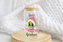 將圖片載入圖庫檢視器 Grinchmas 16oz Tumbler Cup With Bamboo Lid And Straw, 
