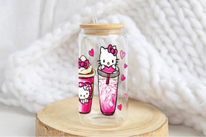 Hello Kitty 16oz Tumbler Cup With Bamboo Lid And Straw, 