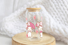 Load image into Gallery viewer, My Melody Tumbler Glass Cup With Lid And Straw
