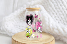 이미지를 갤러리 뷰어에 로드 , Sanrio Tumbler Glass Cup With Lid And Straw
