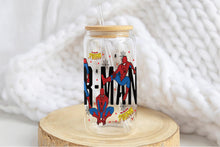 Load image into Gallery viewer, Spiderman Tumbler Glass Cup With Lid And Straw
