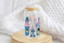 Charger l&#39;image dans la galerie, Stitch Tumbler Glass Cup With Lid And Straw
