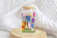 Cargar imagen en el visor de la galería, Wini The Pooh Tumbler Glass Cup With Lid And Straw
