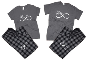 His and HersFlannel Pants, Christmas Pajamas, Charcoal Black_Charcoal