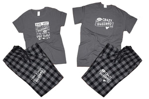 Crazy HusbandFlannel Pants, Christmas Pajamas, Charcoal Black_Charcoal