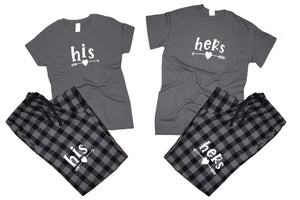 His and HersFlannel Pants, Christmas Pajamas, Charcoal Black_Charcoal