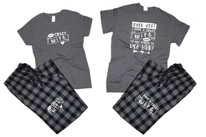 Crazy WifeFlannel Pants, Christmas Pajamas, Charcoal Black_Charcoal